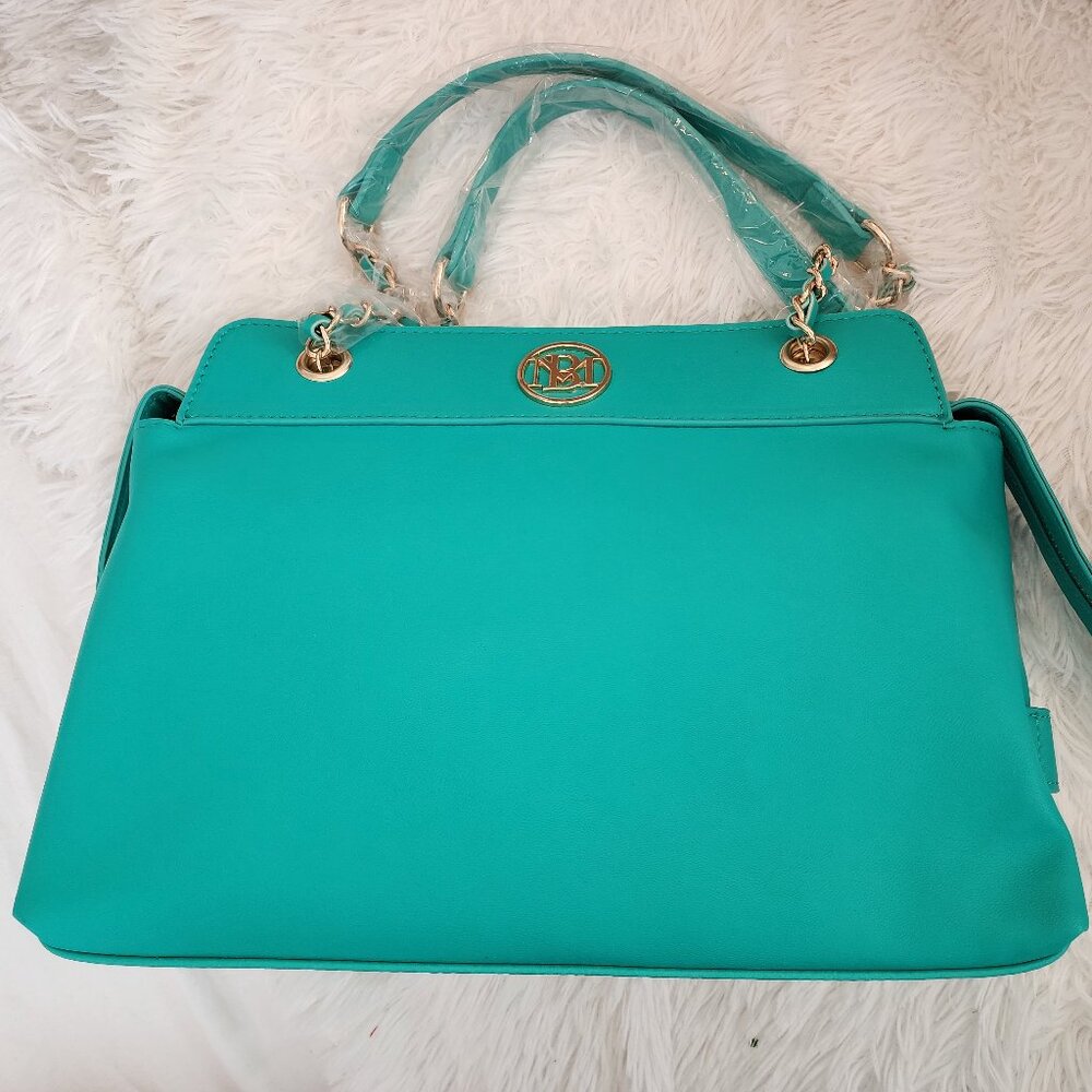 Studio Badgley Mischka turquoise shoulder tote
